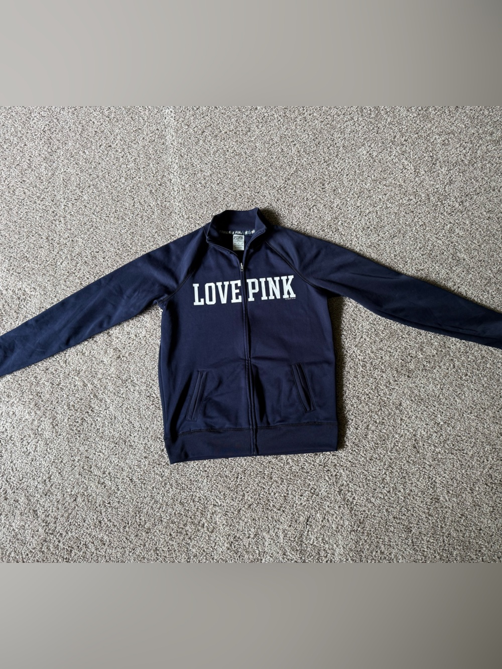 Victoria's Secret PINK Penn State University Navy Zip-Up Jacket with White Logo